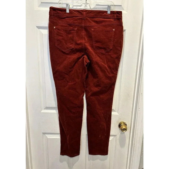 Cato Est.1946 Contemporary Red Brown Burnt Orange Corduroy Pants Size 14 - Picture 5 of 7